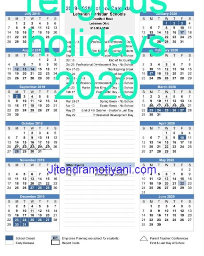 religious holidays 2020
